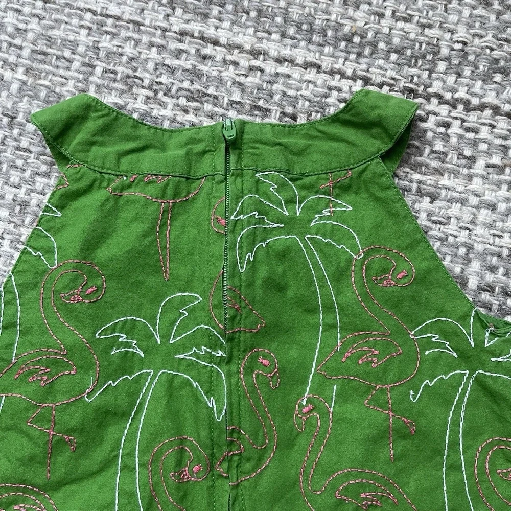 Flamingo‎ Embroidered jumper Shift Dress girls 4 beach coastal vacation preppy